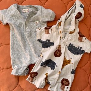 Baby Short Sleeve Short Rompers Set of 2 size 3-6 months